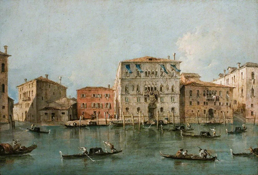 Udsigt over Palazzo Loredan dell'Ambasciatore ved Grand Canal, Venedig - Francesco Guardi