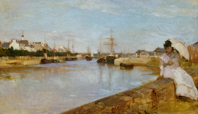 Udsigt over den lille havn i Lorient - Berthe Morisot
