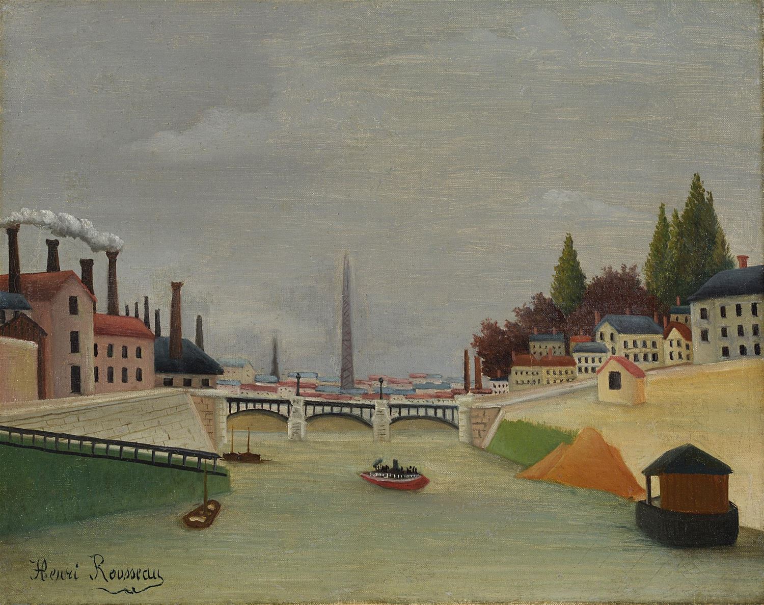 Udsigt over Grenelle-broen, Trocadéro - Henri Rousseau