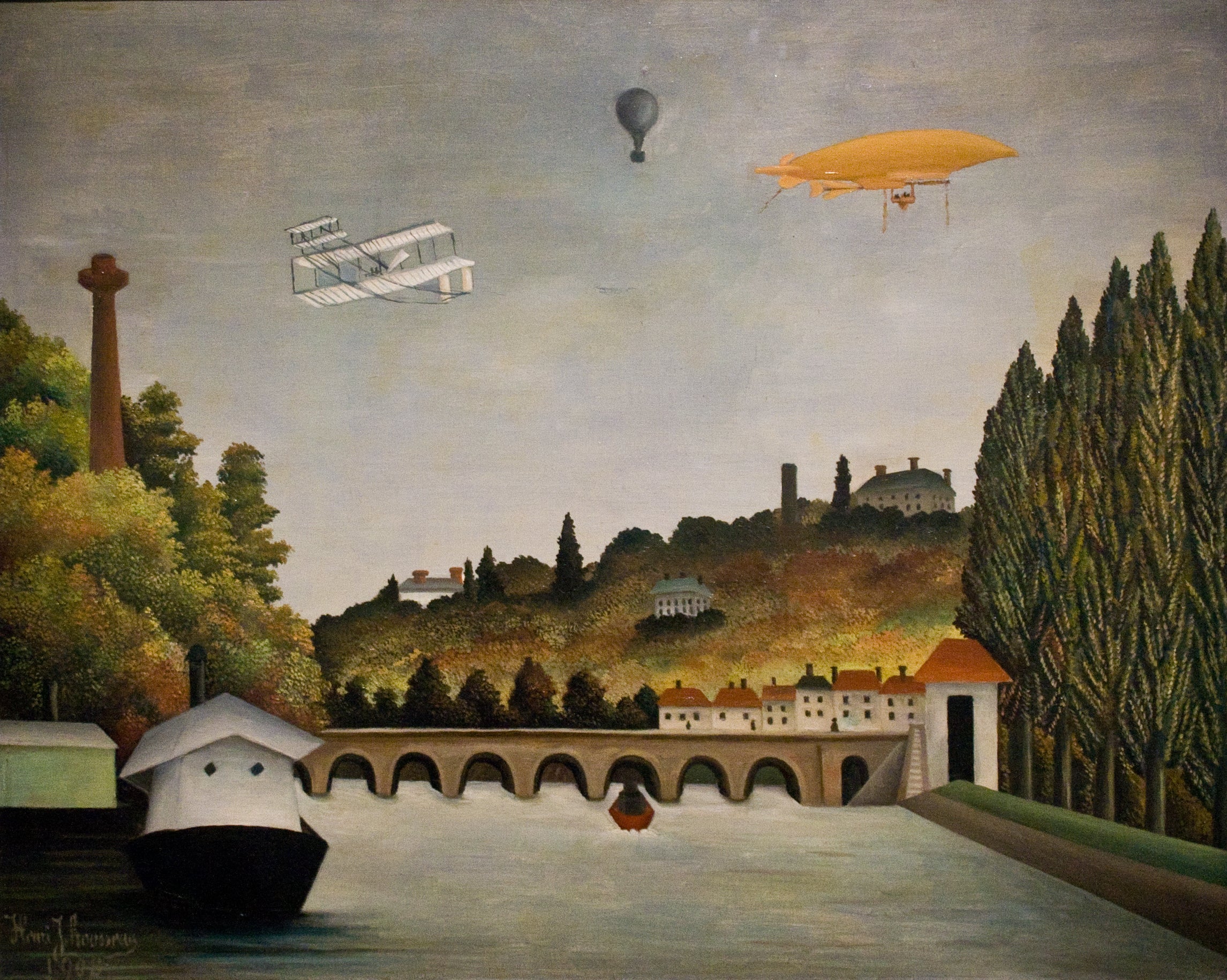 Udsigt over Sèvres-broen - Henri Rousseau