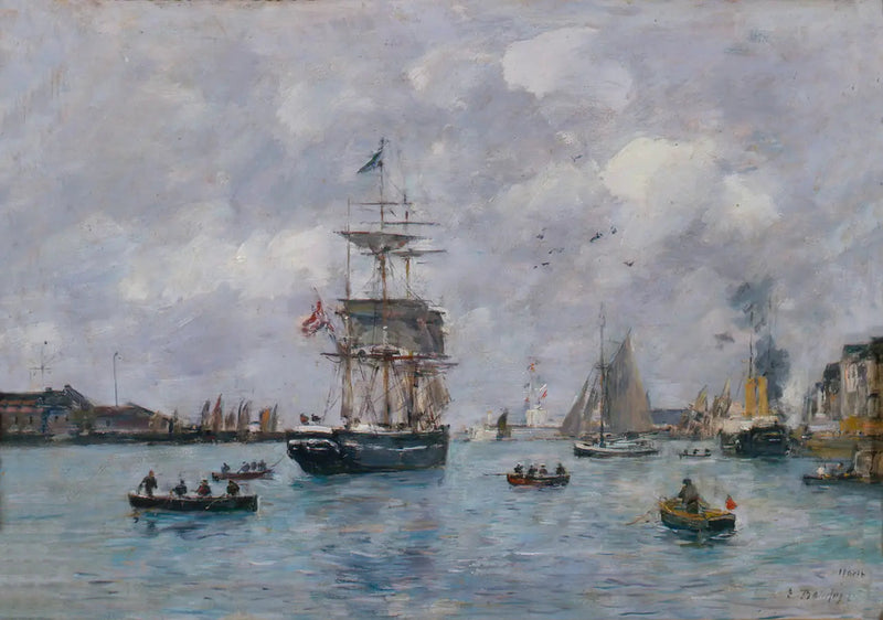 Udsigt over havnen i Le Havre - Eugène Boudin