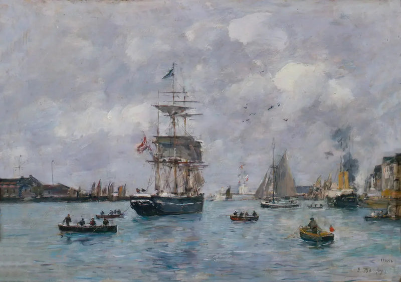 Udsigt over havnen i Le Havre - Eugène Boudin