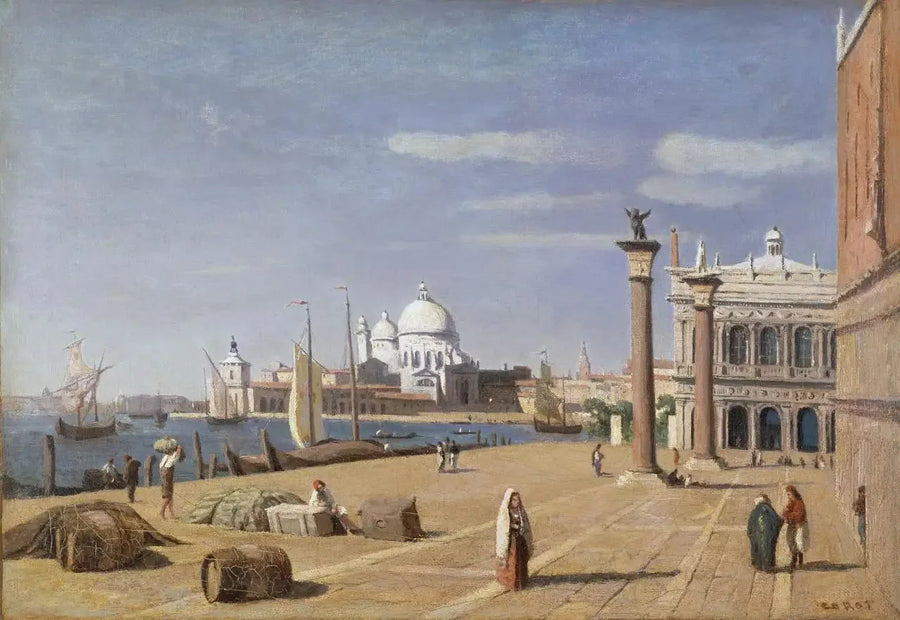 Udsigt over Schiavoni-dokken - Jean-Baptiste Camille Corot