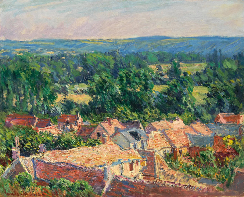 Udsigt over landsbyen Giverny - Claude Monet