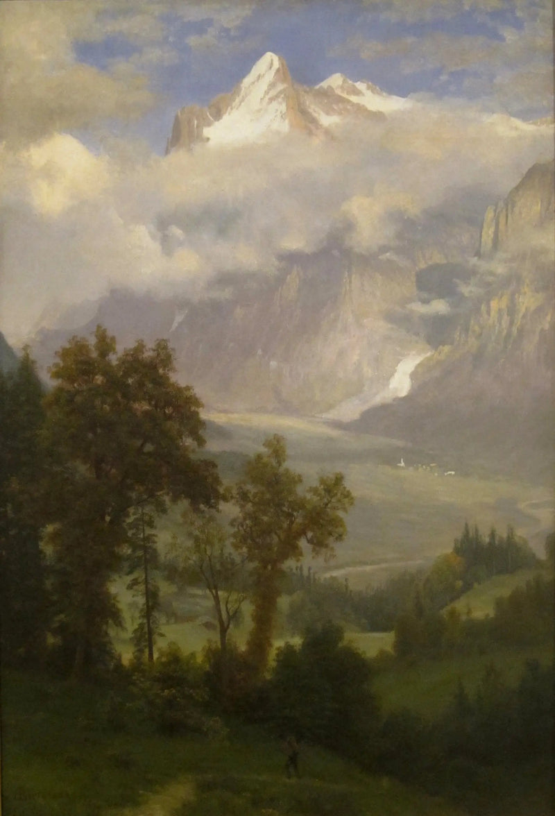 Udsigt over Wetterhorn fra Grindelwald-dalen - Albert Bierstadt