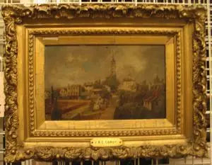 Udsigt over en by - Jean-Baptiste Camille Corot