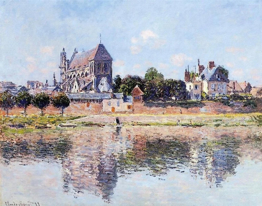 Udsigt over kirken i Vernon - Claude Monet