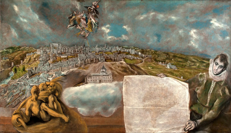 Udsigt og plan over Toledo - El Greco