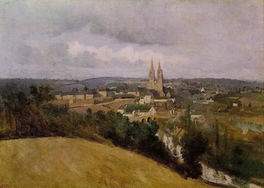 Oversigt over byen Saint-Lô - Jean-Baptiste Camille Corot