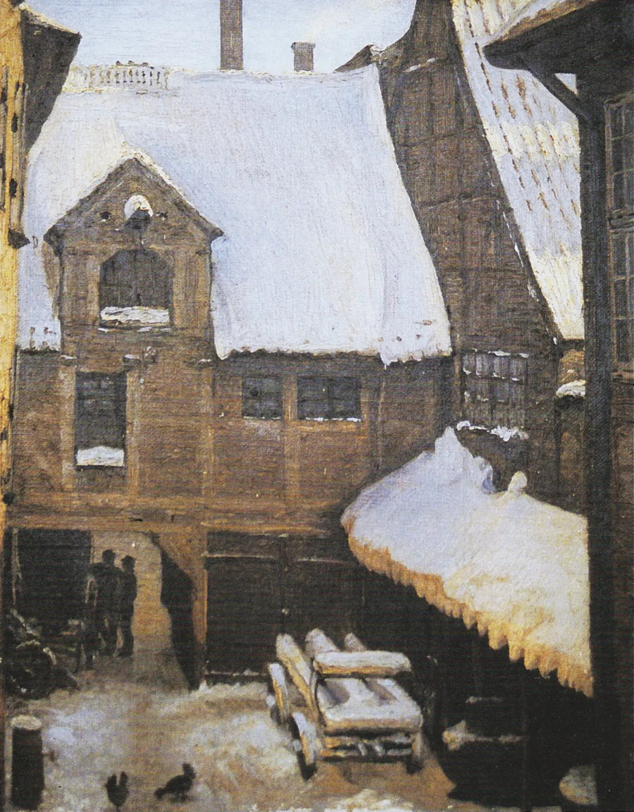 Vinterudsigt fra Mikkel Vibe-huset (også kendt som Sigvert Grubbe-huset) på Strandgade i Christianshavn, København. - Peder Severin Krøyer