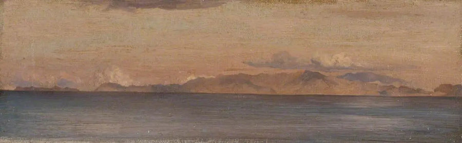 Fjern udsigt over bjergene ved Det Ægæiske Hav - Frederic Leighton