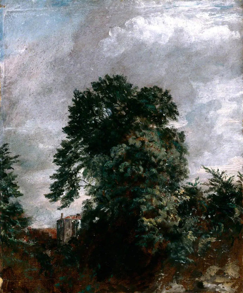 Fjernt udsyn over busken, Hampstead - John Constable