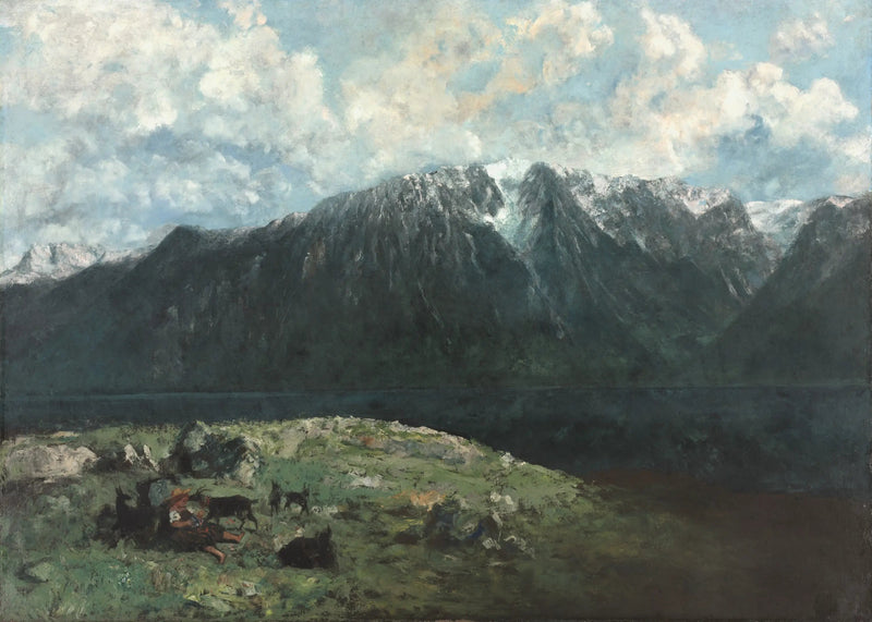 Panoramisk udsigt over Alperne, Les Dents du Midi - Gustave Courbet