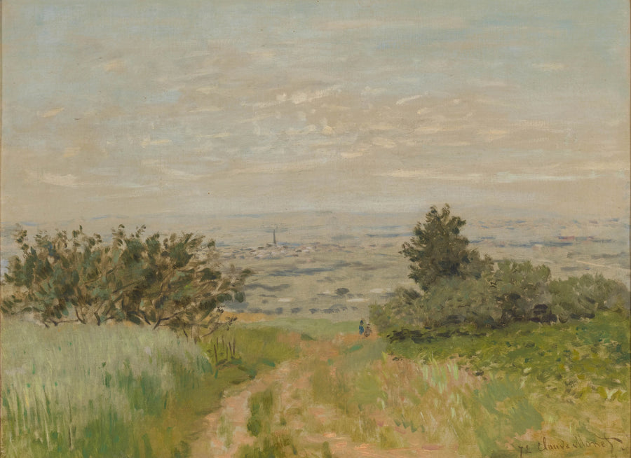 Udsigt over slette ved Argenteuil, bakkerne ved Sannois - Claude Monet