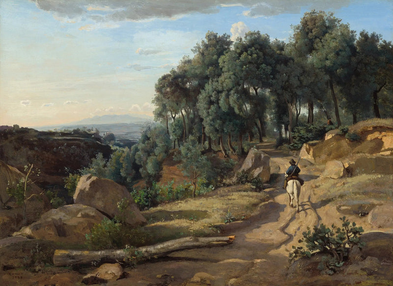 Udsigt nær Volterra - Jean-Baptiste Camille Corot