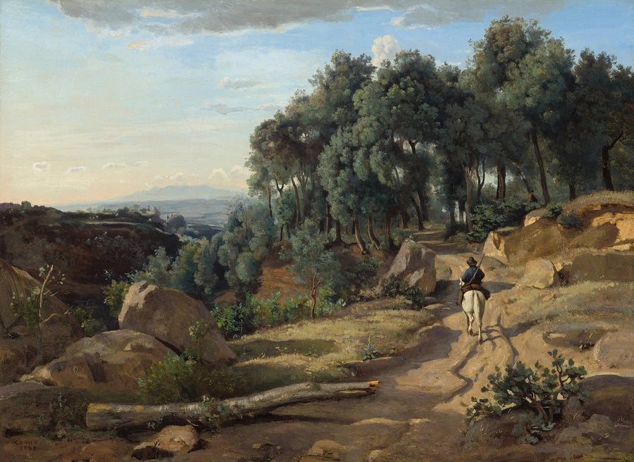 Udsigt nær Volterra - Jean-Baptiste Camille Corot