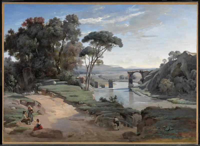 Udsigt taget i Narni - Jean-Baptiste Camille Corot