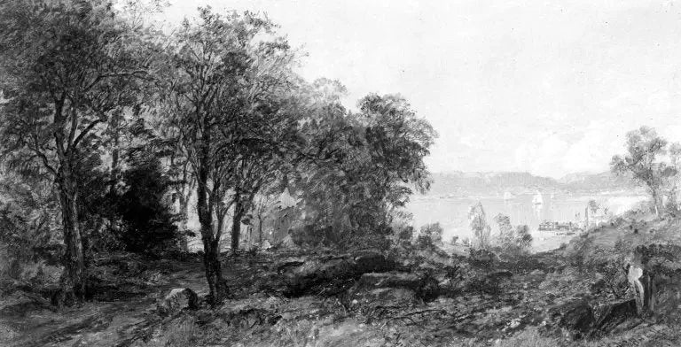 Udsigt over Hudson - Jasper Francis Cropsey