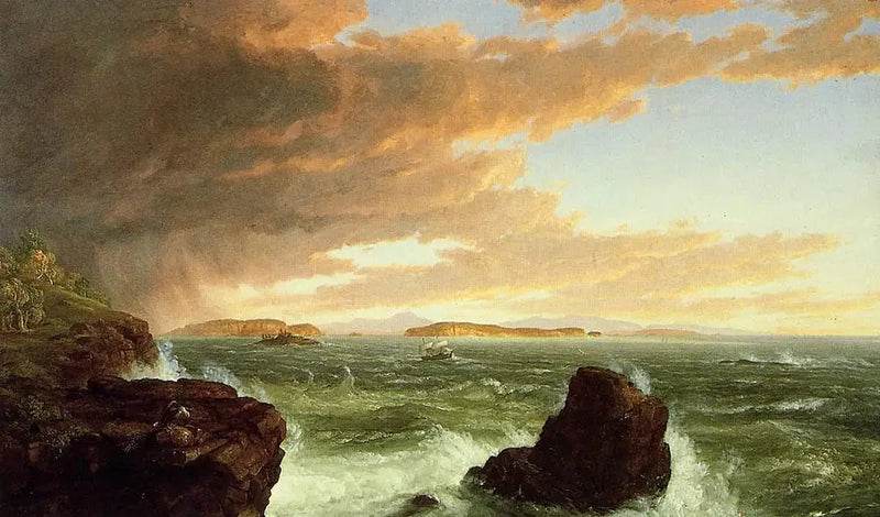 Udsigt over Frenchman-bugten fra øen Mont Désert, efter en stormflod - Thomas Cole