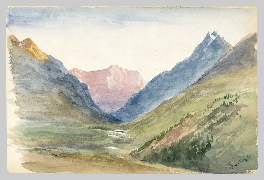 Udsigt over bjergene i Bormio (skitsebog fra Schweiz 1869) - John Singer Sargent