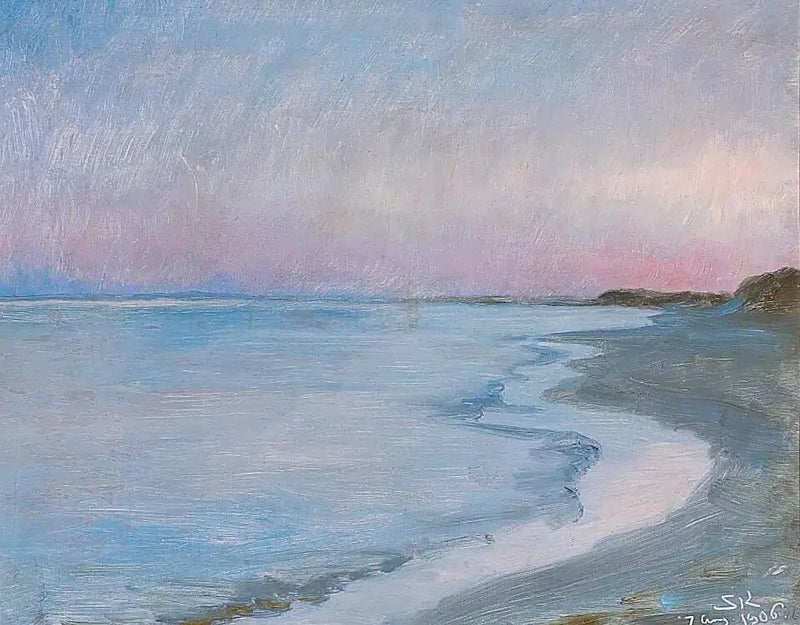 Udsigt over Skagen-stranden, om aftenen. - Peder Severin Krøyer