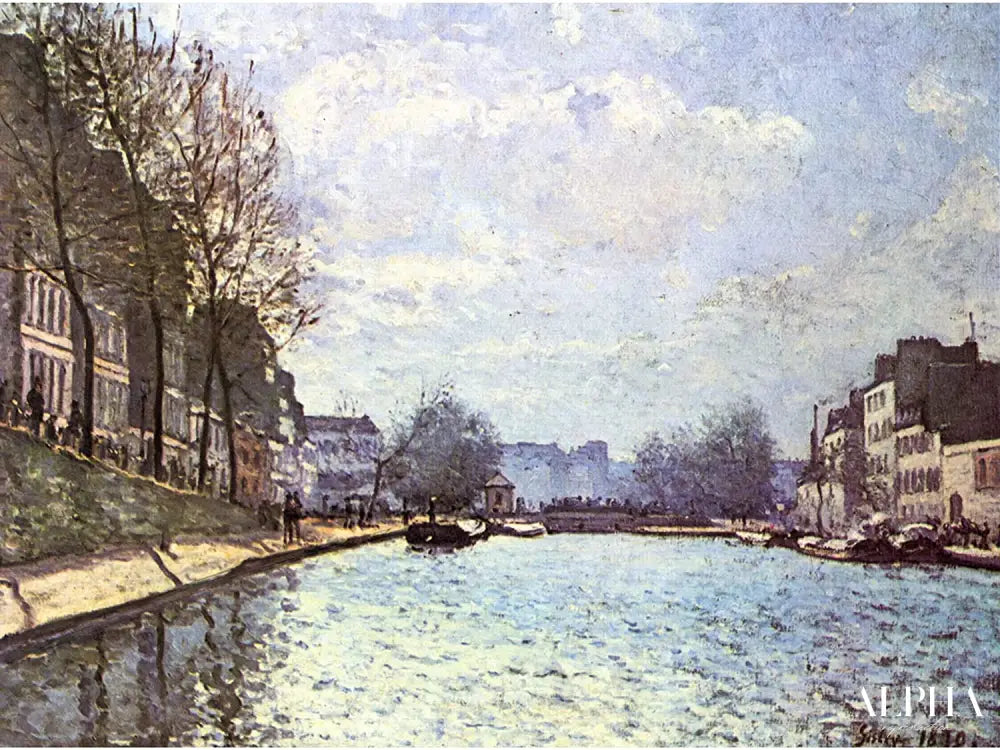 Vue sur le canal Saint-Martin - Alfred Sisley - Reproductions de tableaux et peintures haut de gamme