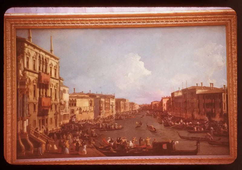 Udsigt over den Store Kanal fra Palazzo Balbi til Rialto-broen, under en kapsejlads - Canaletto