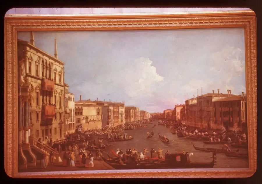 Udsigt over den Store Kanal fra Palazzo Balbi til Rialto-broen, under en kapsejlads - Canaletto