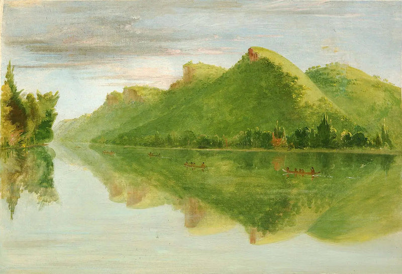 Udsigt over den øvre Mississippi, smukke enge - George Catlin