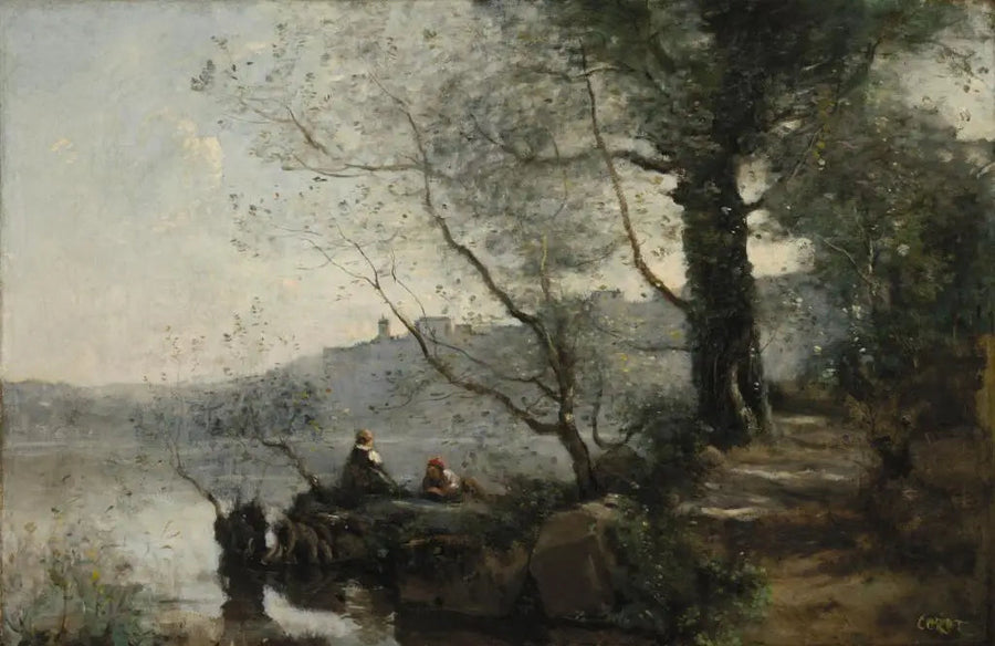 Udsigt over Gardasøen - Jean-Baptiste Camille Corot