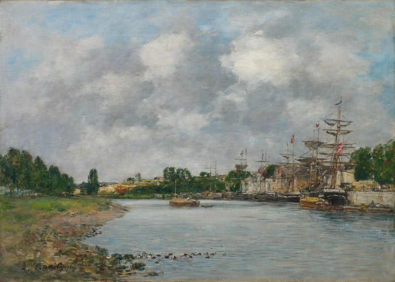Udsigt over havnen i Saint-Valéry-sur-Somme - Eugène Boudin