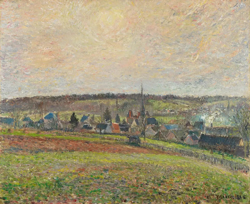 Udsigt over landsbyen Éragny - Camille Pissarro