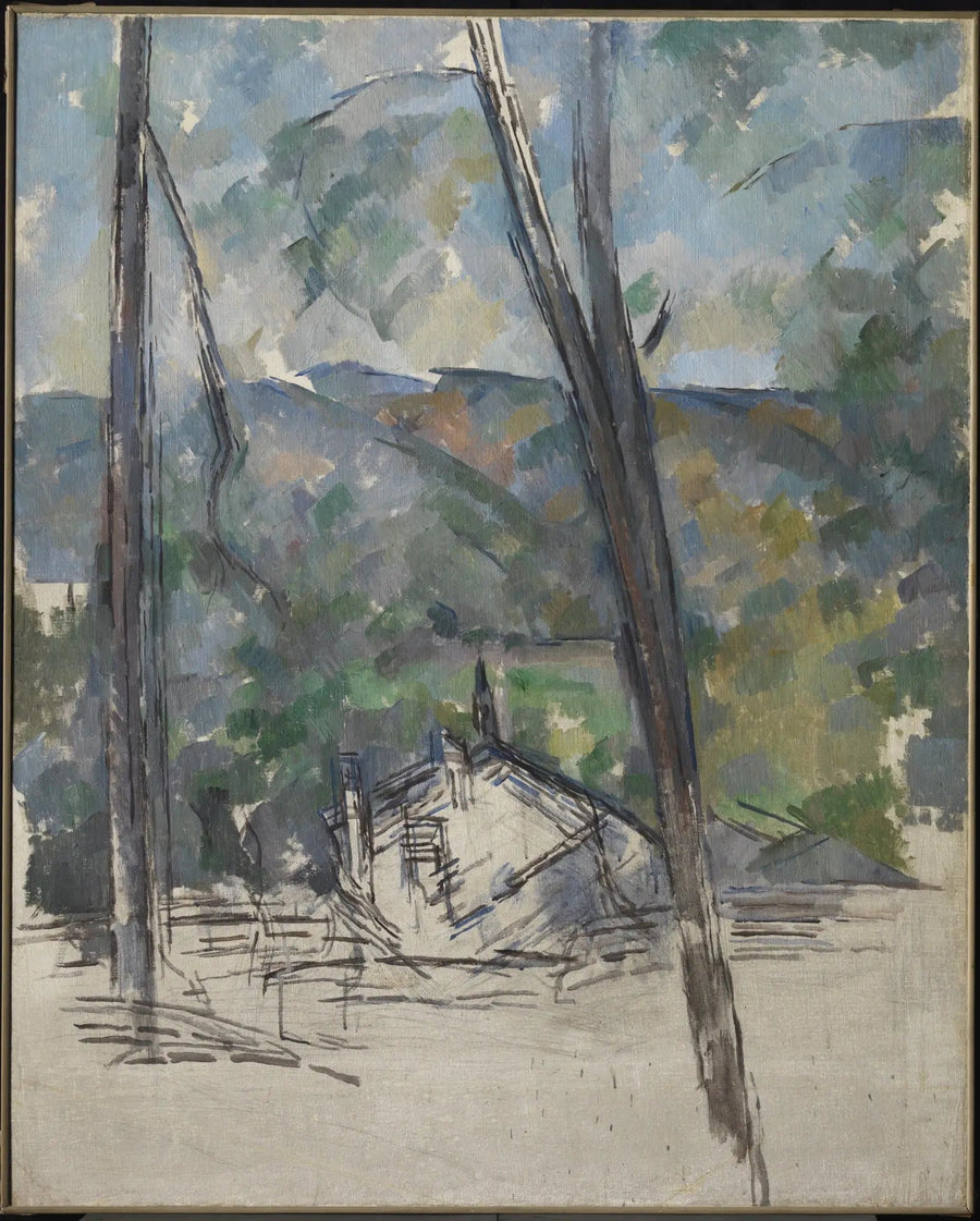 Udsigt mod Tholonet-vejen nær Château Noir - Paul Cézanne