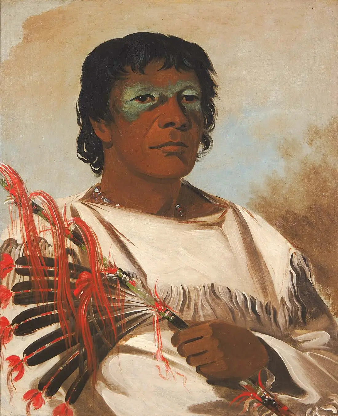 Wah-pe-kée-suck Nuage Blanc (appelé le Prophète) conseiller de Black Hawk - George Catlin - Alpha Reproduction