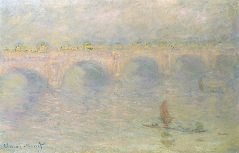 Waterloo-broen, sollys effekt - Claude Monet