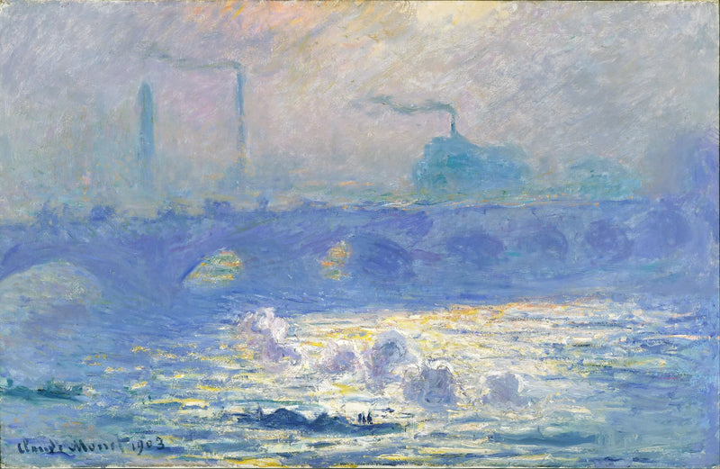 Waterloo-broen, sollys effekt - Claude Monet