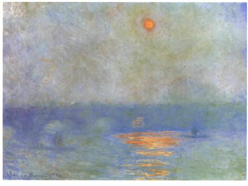 Waterloo Bridge: solen i tågen - Claude Monet