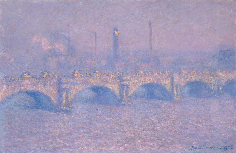 Waterloo Bridge, dæmpet sol. - Claude Monet