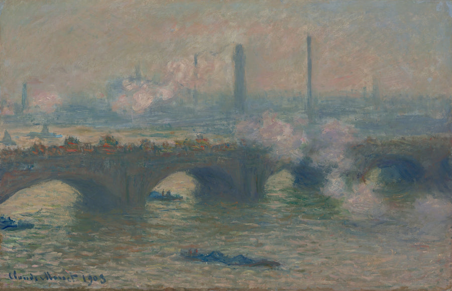 Waterloo-broen, den grå dag - Claude Monet