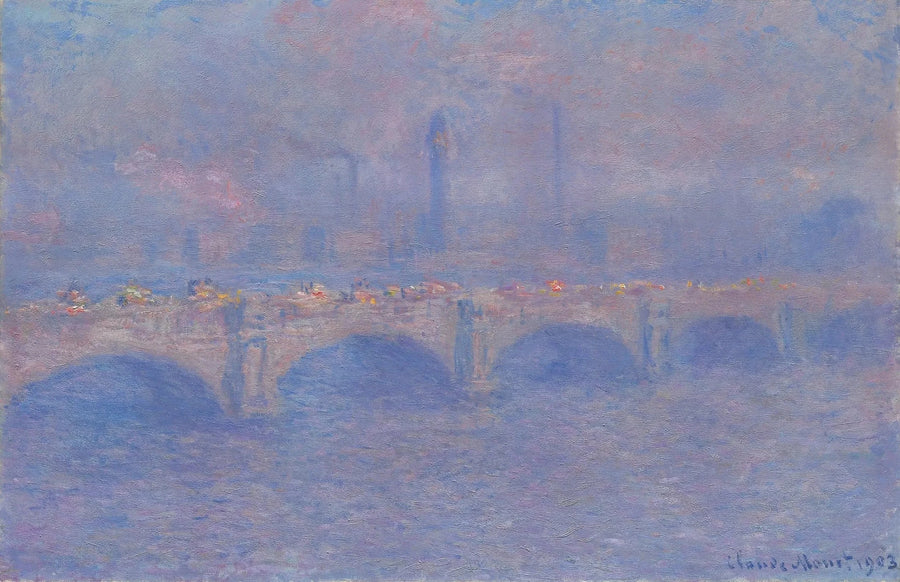 Waterloo-broen, sollysets effekt - Claude Monet