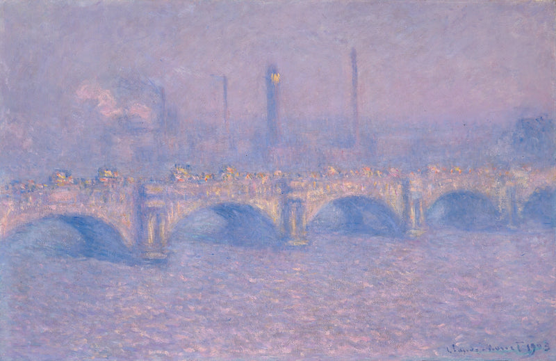 Waterloo Bridge, dæmpet sol. - Claude Monet
