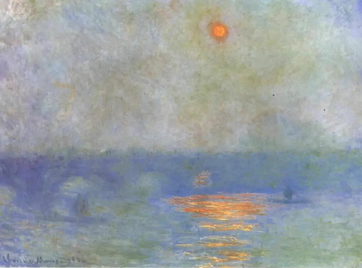 Waterloo Bridge: solen i tågen - Claude Monet