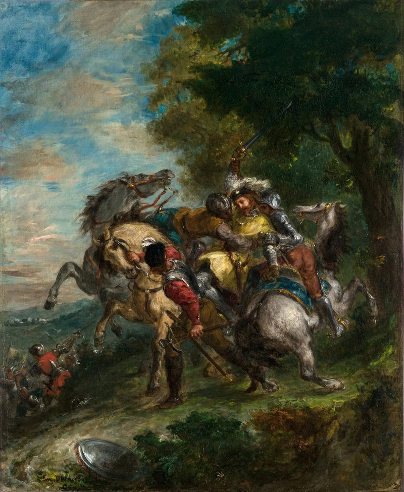 Weislingen fanget af Götz' mænd - Eugène Delacroix