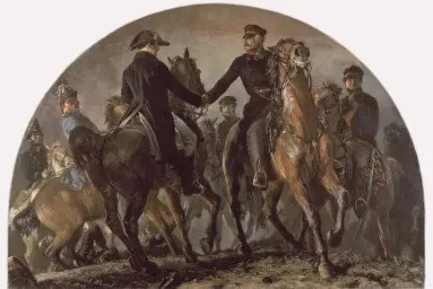 Wellington og Blücher ved Waterloo-slaget - Adolph von Menzel