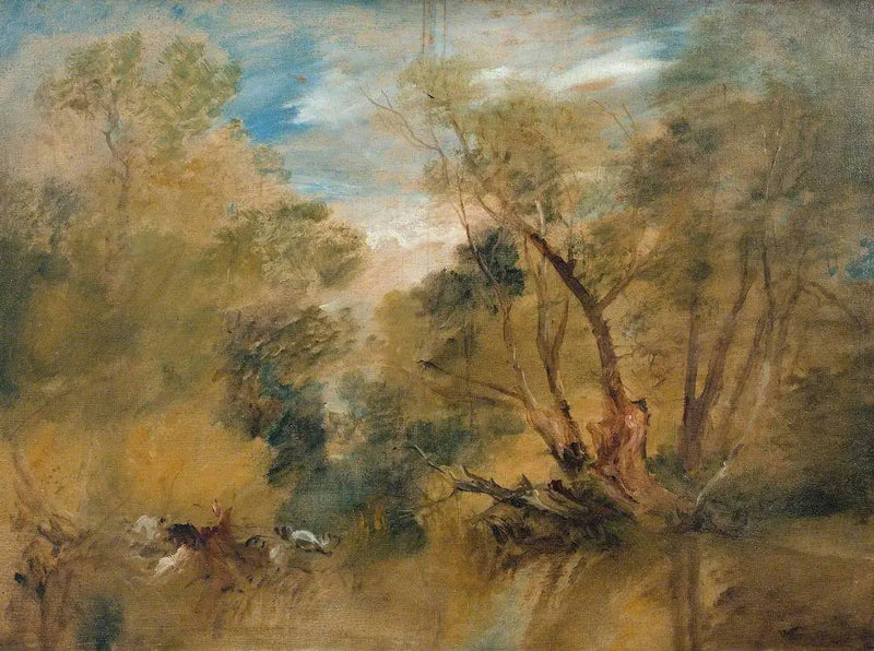 Piletræer ved en Bæk - J. M. W. Turner