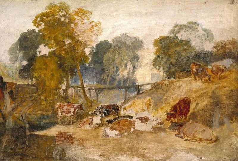 Windsor Castle: Køer i et skovagtigt landskab - J. M. W. Turner