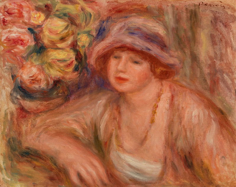 Kvinde Lænet (Woman Leaning) - Pierre-Auguste Renoir