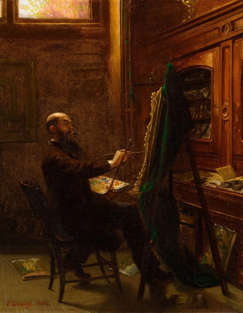 Worthington Whittredge i sit studie på Tenth Street - Emanuel Leutze