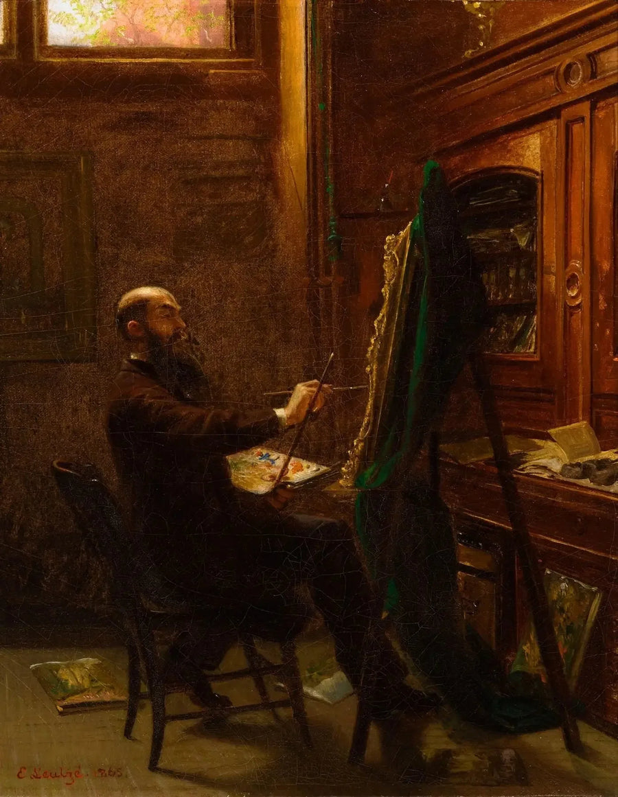 Worthington Whittredge i sit studie på Tenth Street - Emanuel Leutze