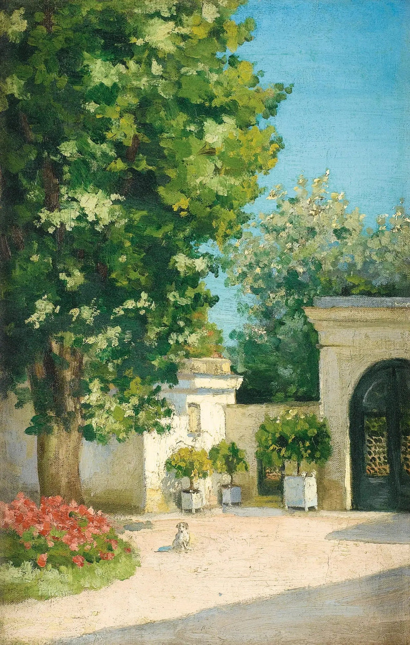 Yerrès. Fra eksedren, portikken til familiens hjem - Gustave Caillebotte